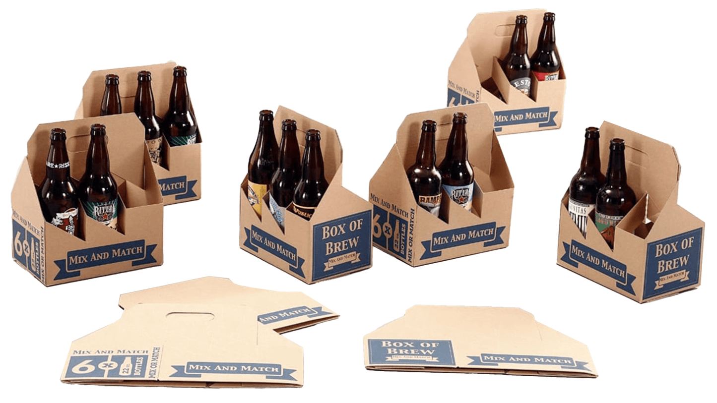 6PK BEER CARRIERS KRAFT/KRAFT (FIT 22oz BOTTLES)