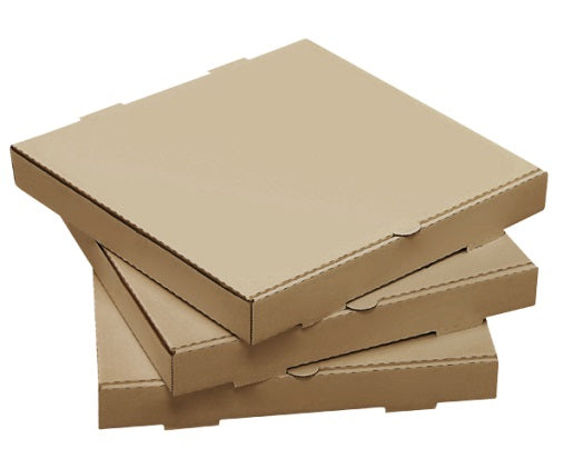 PLAIN KRAFT/KRAFT PIZZA BOXES (B-FLUTE, 2" DEEP)