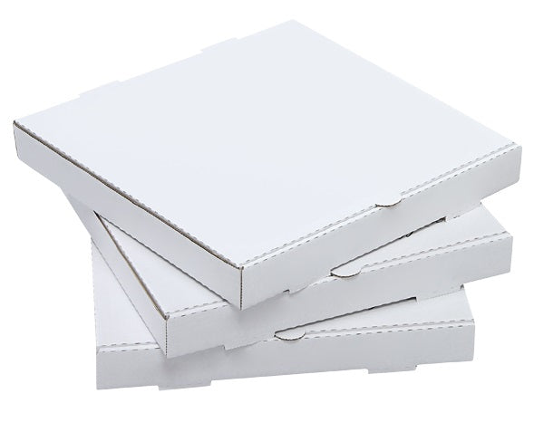 PLAIN WHITE/KRAFT PIZZA BOXES (B-FLUTE, 2" DEEP)