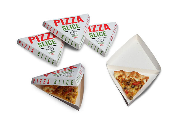 HOT FRESH WHITE/WHITE SBS SLICE PIZZA BOX